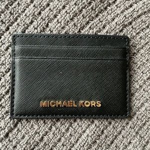 Michael kors black leather cardholder